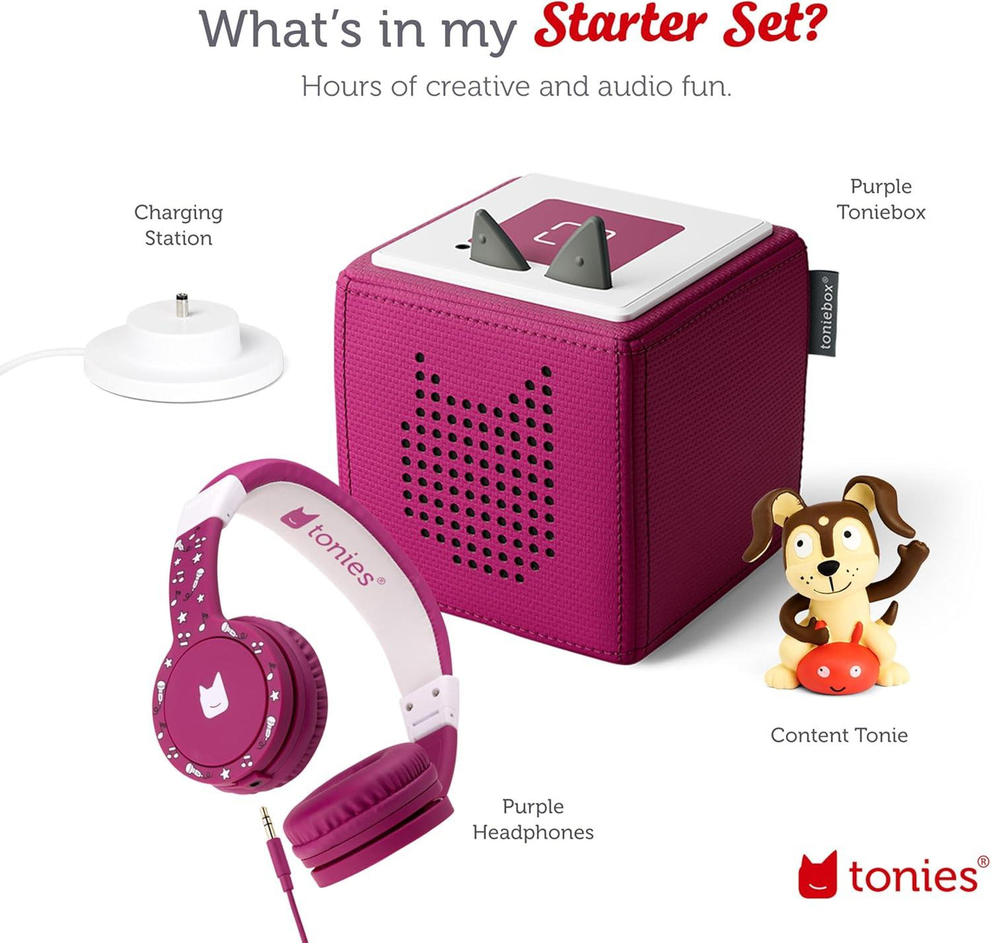 Tonies Toniebox Purple Starter Set with Creative Tonie