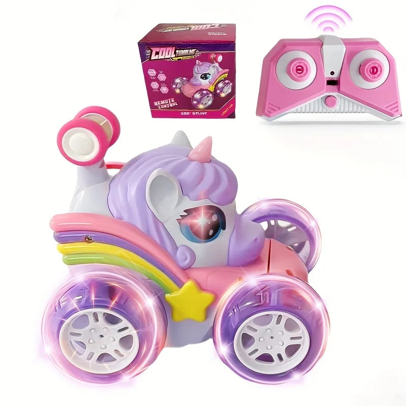 2.4G Remote Control Stunt Car with LED Lights – Transforming Drift Toy Vehicle for Kids