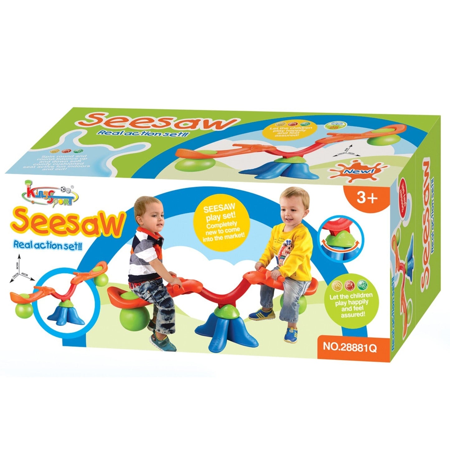 Kids Seesaw Teeter Totter Rotating Outdoor Garden Toy for Children Ages 3+