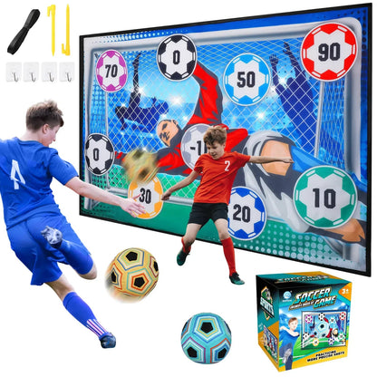 Football Soccer Sticky Goal Toy Shooting Score Practice Indoor Outdoor Sport Game Penalty Free Kick Training for Boys Gift