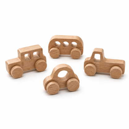 Handmade Wooden Toy Vehicle Set