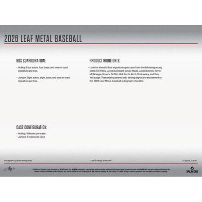 2026 Leaf Metal Baseball Hobby Box