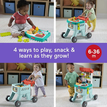 Baby 4-in-1 Learning Walker with Food Basket Play Set