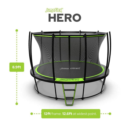 JumpFlex Hero Round Outdoor Trampoline for Garden & Backyard Use