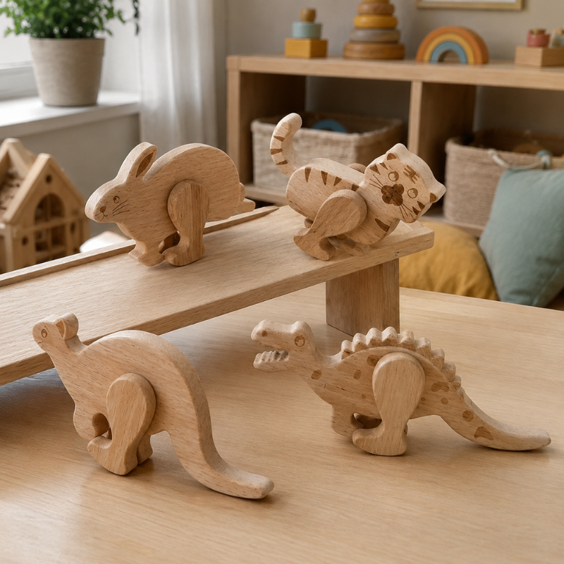 Wooden Animal Ramp Walker Set