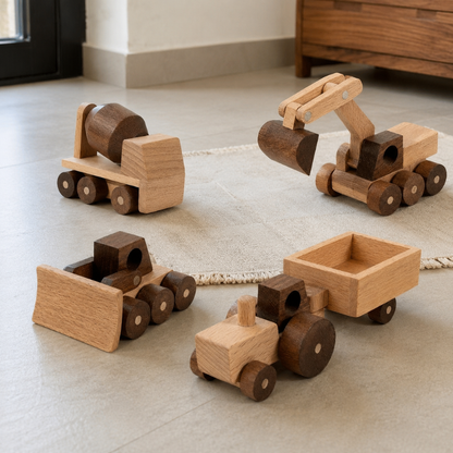 Montessori Wooden Vehicle Toy Set