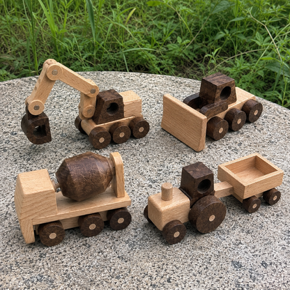 Montessori Wooden Vehicle Toy Set