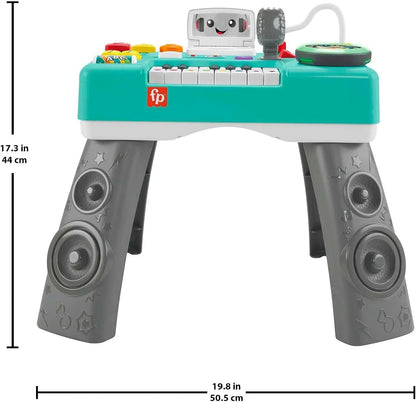 Fisher-Price Lernspaß DJ Spieltisch - Musikalisches Lernspielzeug Mit 3 Klavierspielmodi, Lichtern, Version: Englisch; Italienisch; Portugiesisch; Spanisch, HRB60