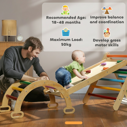 5-in-1 Wooden Climbing Frame & Montessori Play Gym for Toddlers