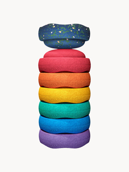 Mini Stacking Stones Set of 7 Montessori Balance Building Toy for Kids