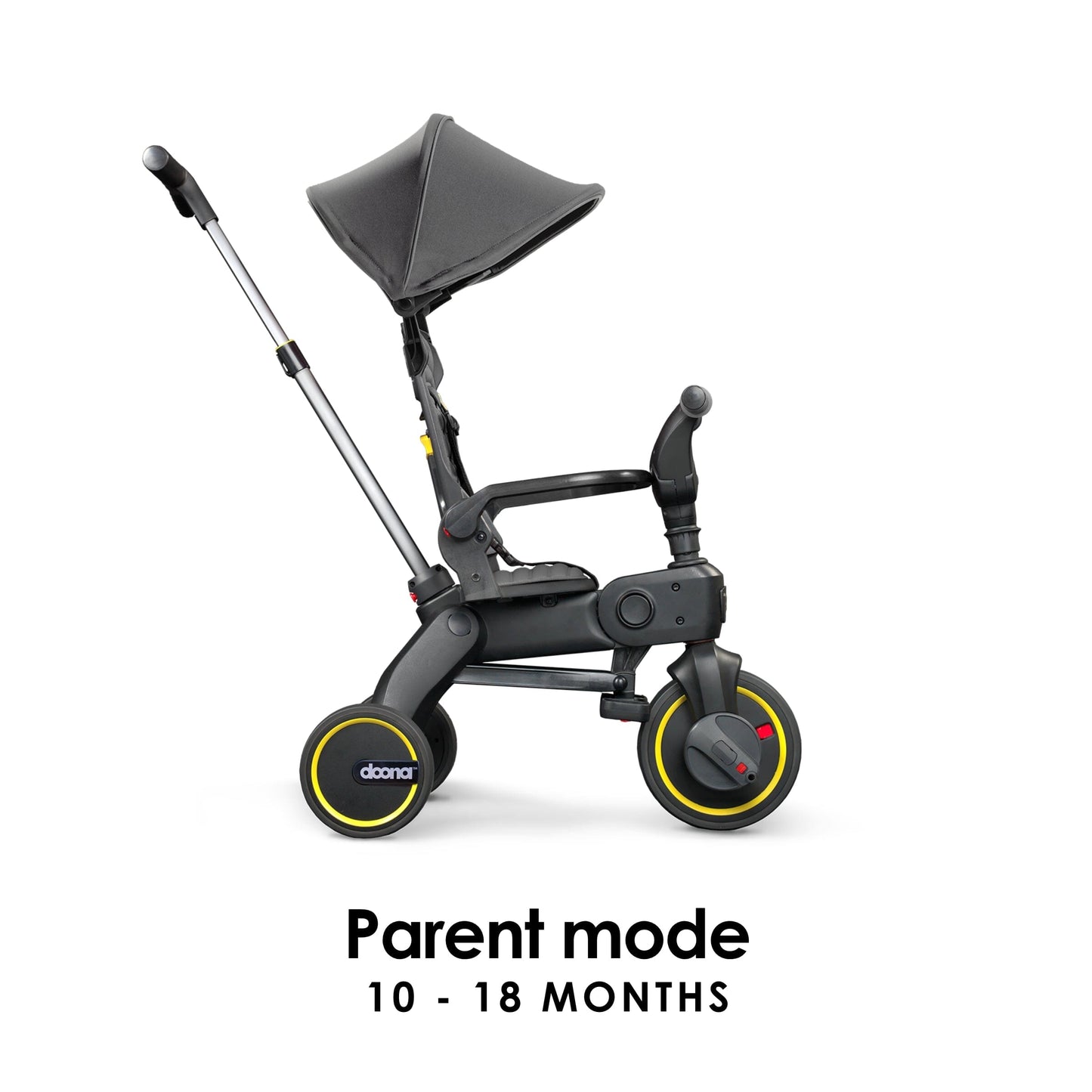Doona Liki Trike S1 Grey Foldable Toddler Trike with Parent Push Handle