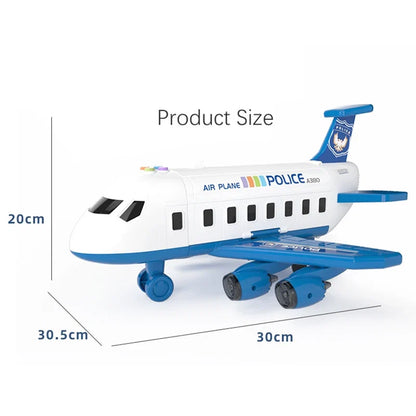 Deformation Music Simulation Inertia Passenger Plane Toy, Large Size Airliner Car for Kids Ages 3+