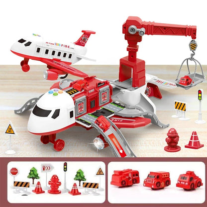Deformation Music Simulation Inertia Passenger Plane Toy, Large Size Airliner Car for Kids Ages 3+