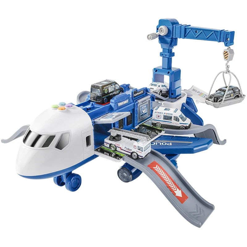 Deformation Music Simulation Inertia Passenger Plane Toy, Large Size Airliner Car for Kids Ages 3+