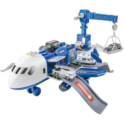 Deformation Music Simulation Inertia Passenger Plane Toy, Large Size Airliner Car for Kids Ages 3+