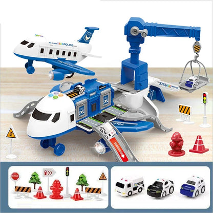 Deformation Music Simulation Inertia Passenger Plane Toy, Large Size Airliner Car for Kids Ages 3+
