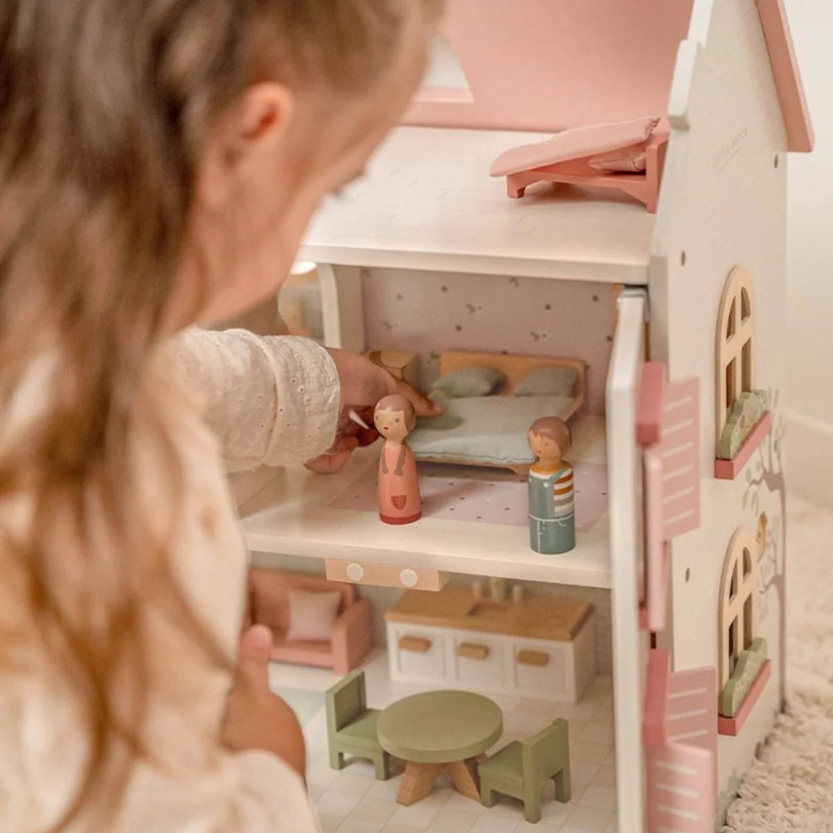 Little Dutch Pink Wooden Doll’s House with Furniture & Accessories