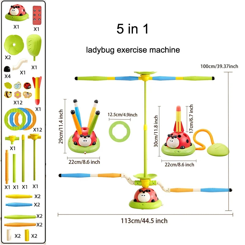Ladybug Multifunction Rope Skipping Jump Toy Educational Outdoor Game for Children Age 3+