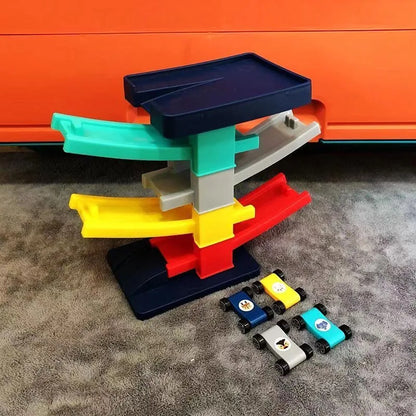 Race Track Car Ramp Toy for Kids Ages 14+, Educational Gliding Track Car Park Game