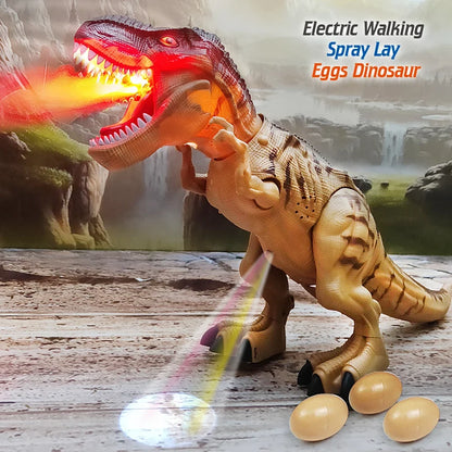 Electric Toy Large-Size Walking Spray Lay Eggs Dinosaur Robot for Kids Age 7+ with Light, Sound