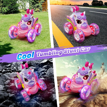 2.4G Remote Control Stunt Car with LED Lights – Transforming Drift Toy Vehicle for Kids
