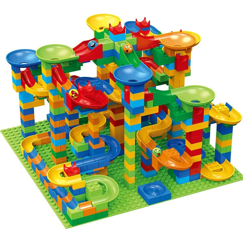Marble Run Building Blocks Set 84–504 Pieces Funnel Ball Track STEM Construction Toy For Kids Age 3+