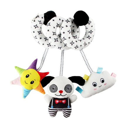 Infant Spiral Activity Toy for Car Seat & Stroller – Elephant Hanging Sensory Toy