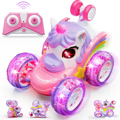 2.4G Remote Control Stunt Car with LED Lights – Transforming Drift Toy Vehicle for Kids