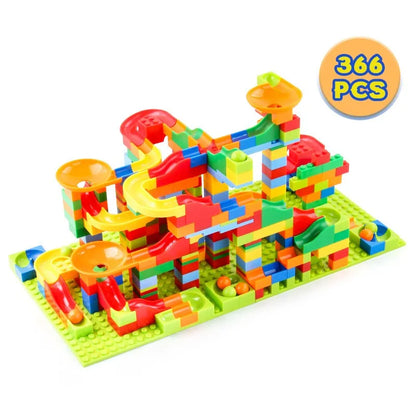 Marble Run Building Blocks Set 84–504 Pieces Funnel Ball Track STEM Construction Toy For Kids Age 3+