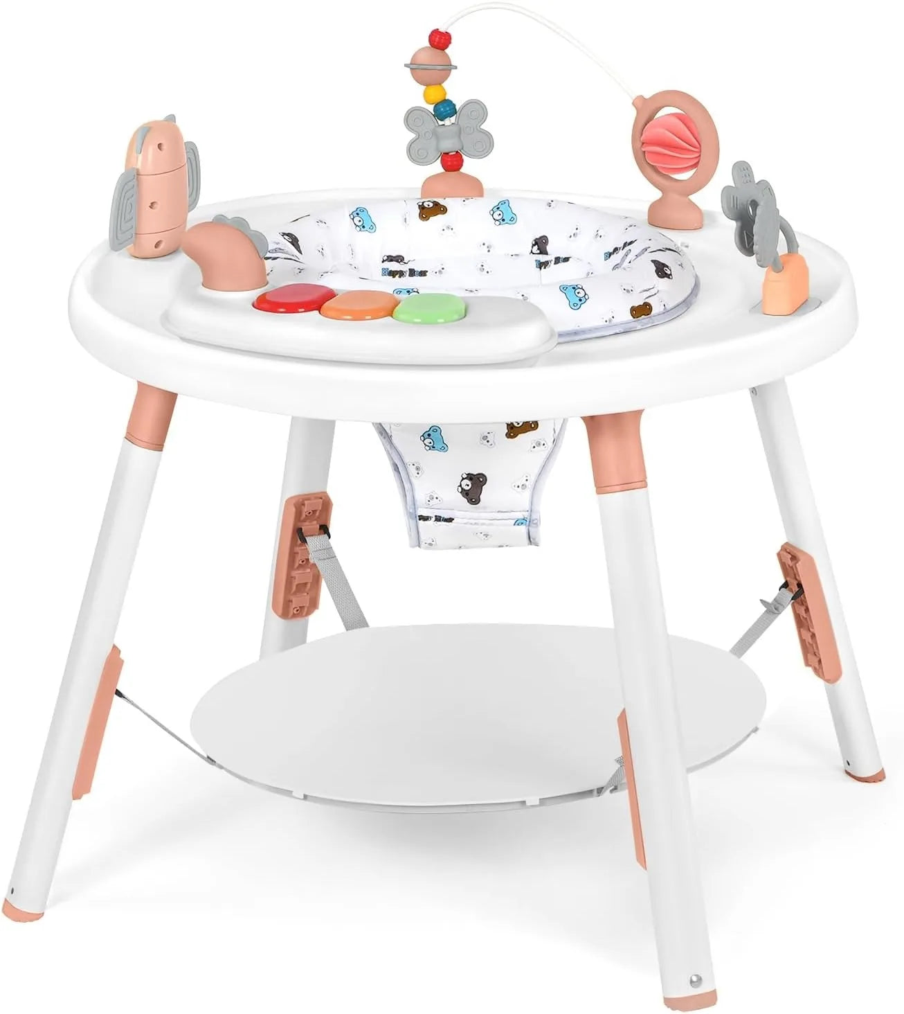 3-in-1 baby activity centre jumper and table with removable toys and 360° rotating seat
