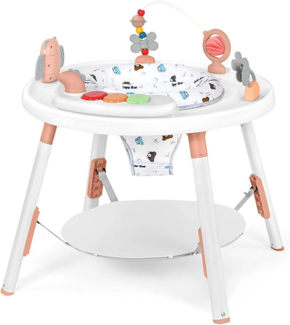 3-in-1 baby activity centre jumper and table with removable toys and 360° rotating seat