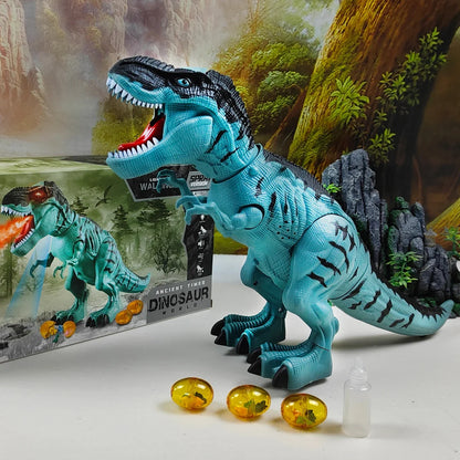 Electric Toy Large-Size Walking Spray Lay Eggs Dinosaur Robot for Kids Age 7+ with Light, Sound