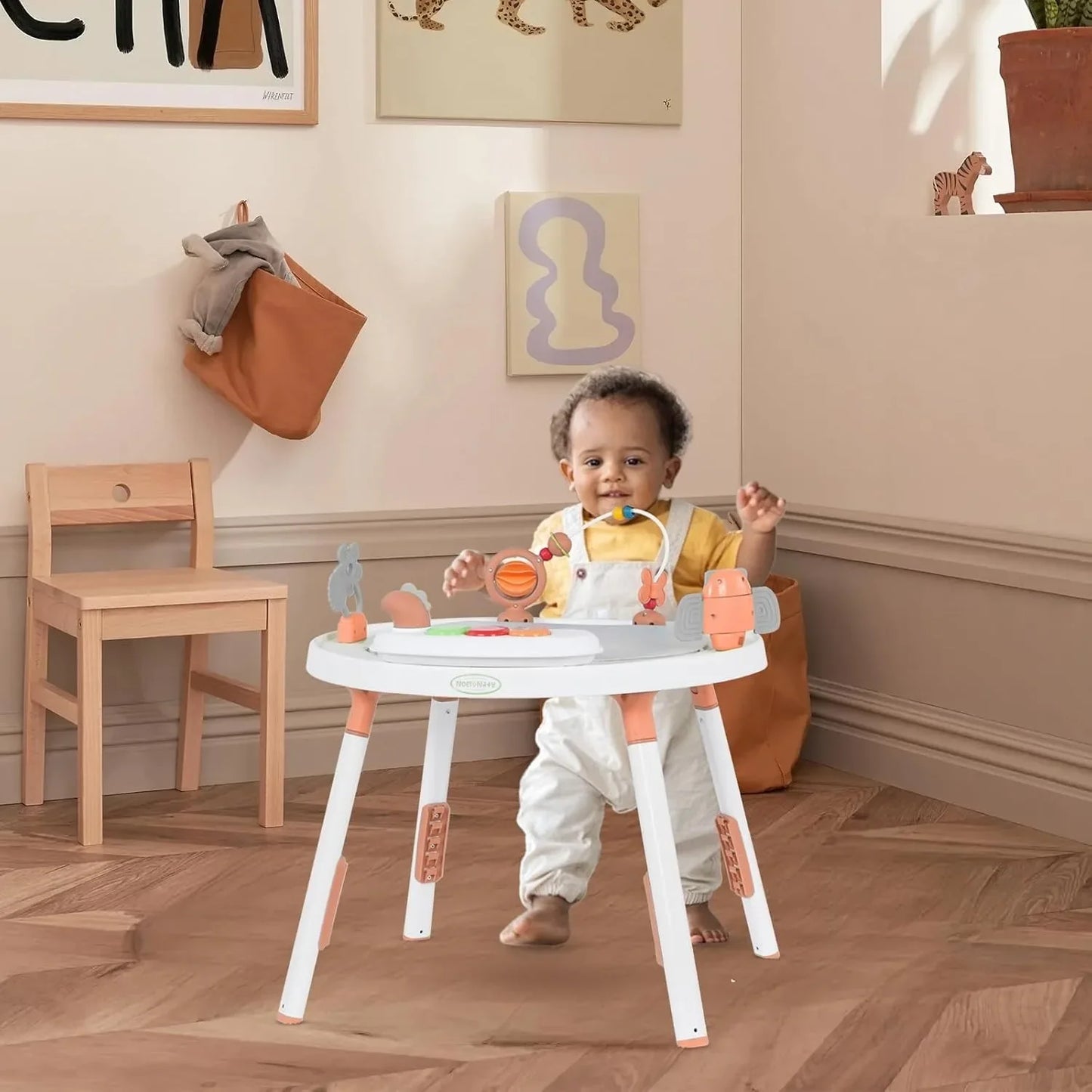 3-in-1 baby activity centre jumper and table with removable toys and 360° rotating seat