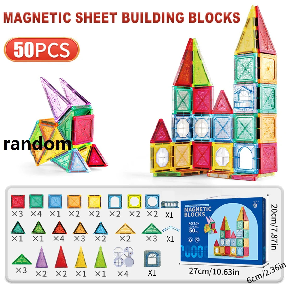 Magnetic Tiles Building Blocks for Kids Ages 3-8, Magnetic Toys for Boys and Girls, Preschool STEM Learning
