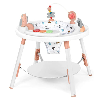 3-in-1 baby activity centre jumper and table with removable toys and 360° rotating seat