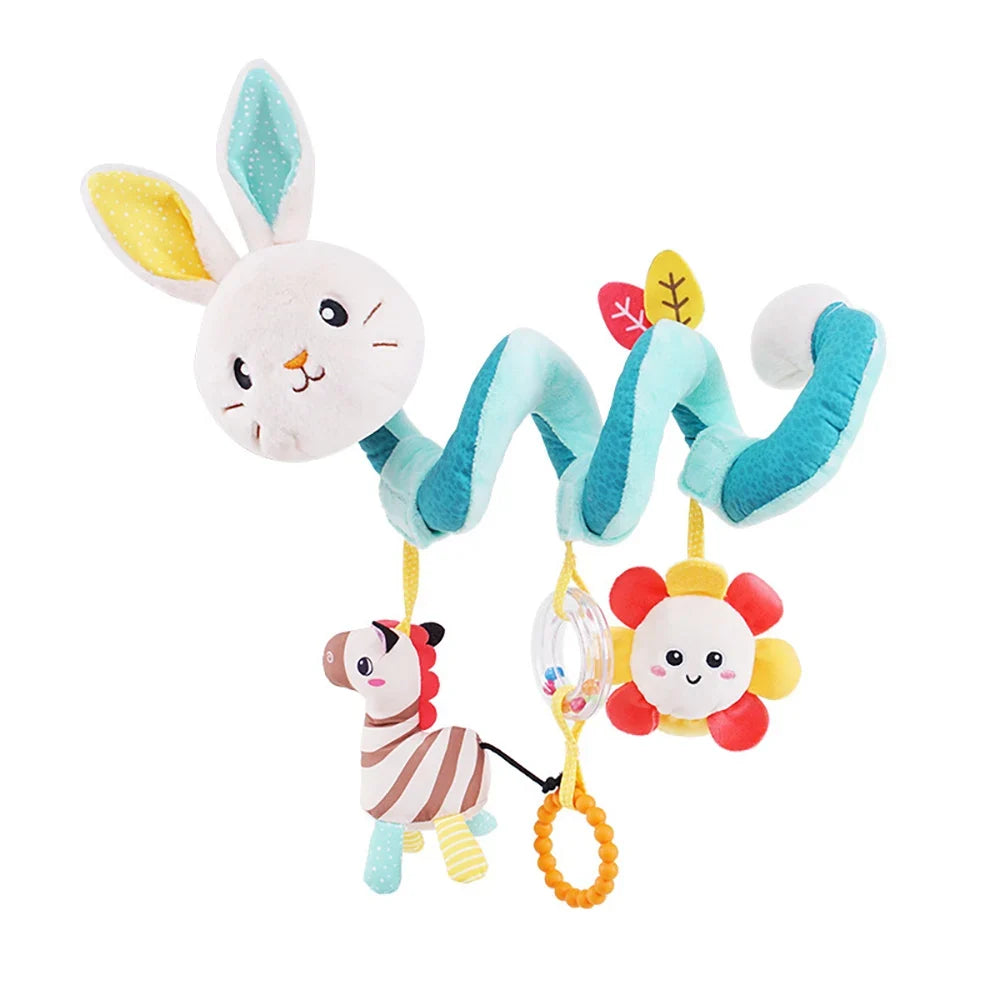Infant Spiral Activity Toy for Car Seat & Stroller – Elephant Hanging Sensory Toy
