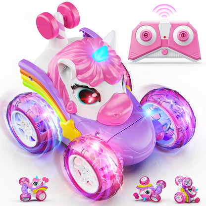 2.4G Remote Control Stunt Car with LED Lights – Transforming Drift Toy Vehicle for Kids