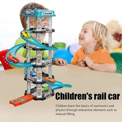 Race Track Car Ramp Toy for Kids Ages 14+, Educational Gliding Track Car Park Game