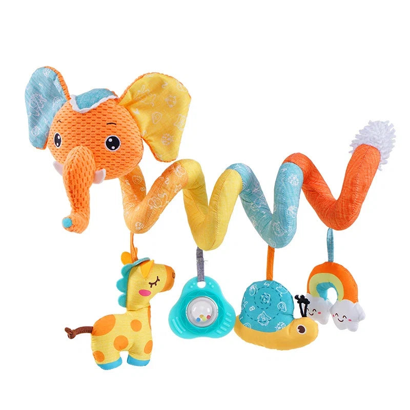 Infant Spiral Activity Toy for Car Seat & Stroller – Elephant Hanging Sensory Toy