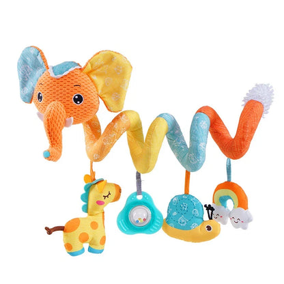 Infant Spiral Activity Toy for Car Seat & Stroller – Elephant Hanging Sensory Toy