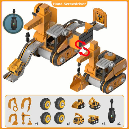 Kids Engineering Vehicle Electric Drill Toy Educational Building Set for Boys Age 3+