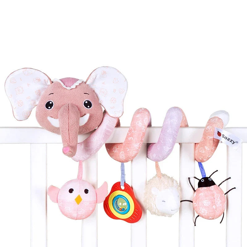 Infant Spiral Activity Toy for Car Seat & Stroller – Elephant Hanging Sensory Toy