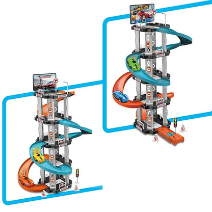 Race Track Car Ramp Toy for Kids Ages 14+, Educational Gliding Track Car Park Game