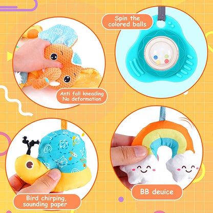 Infant Spiral Activity Toy for Car Seat & Stroller – Elephant Hanging Sensory Toy