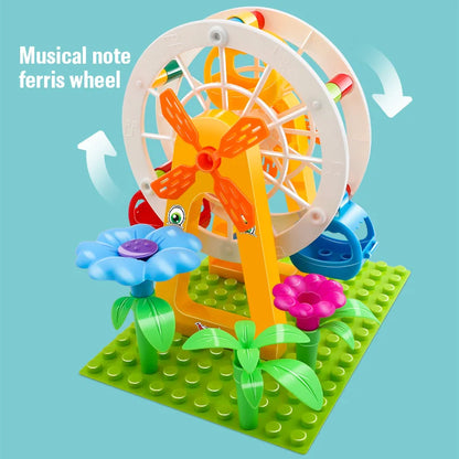 Marble Race Building Blocks Set with LED Light, Slide, Funnel, and Ferris Wheel for Kids Ages 4+, City Brick Toy, Multiple Set Options