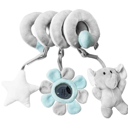 Infant Spiral Activity Toy for Car Seat & Stroller – Elephant Hanging Sensory Toy