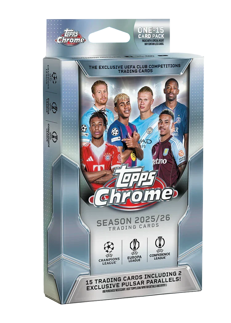 2025-26 Topps Chrome UEFA Club Competitions Soccer Hanger Pack