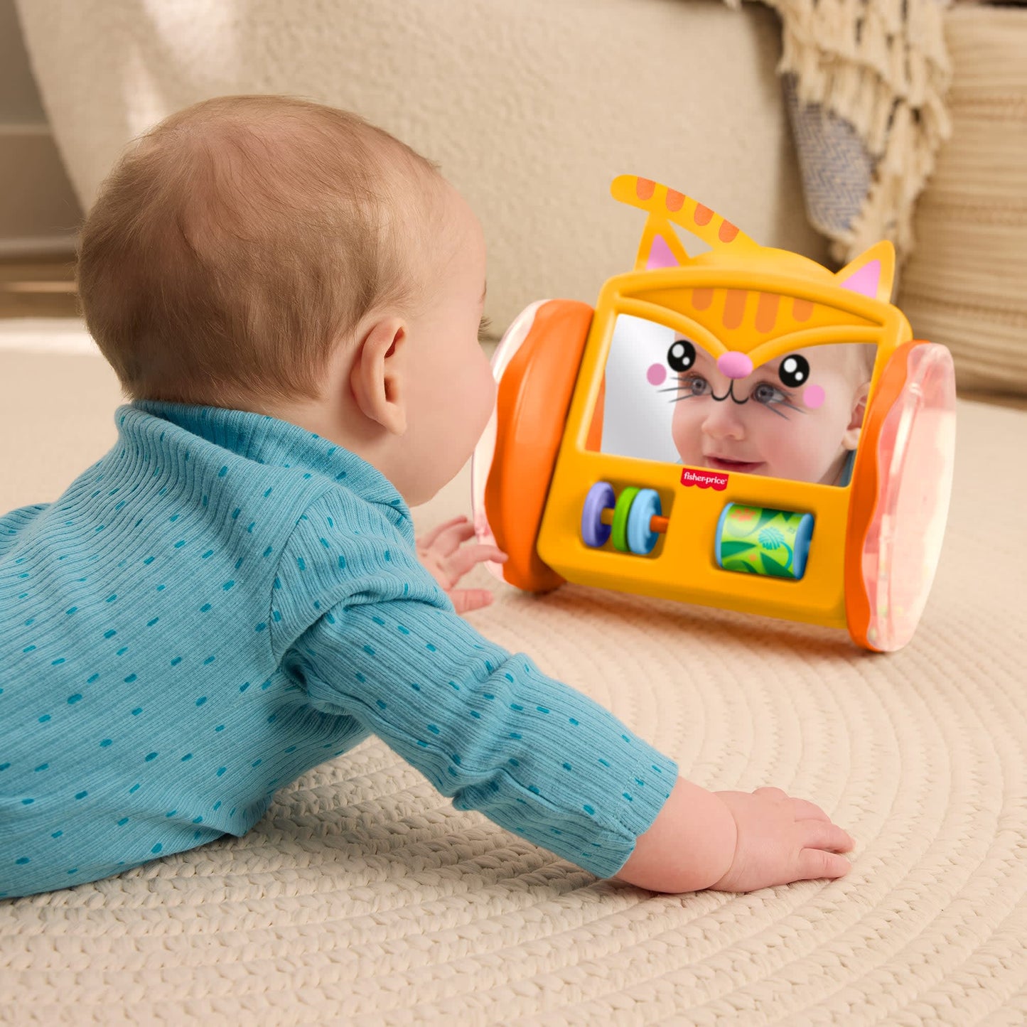 Baby Crawling Cat Activity Toy for Tummy Time Play