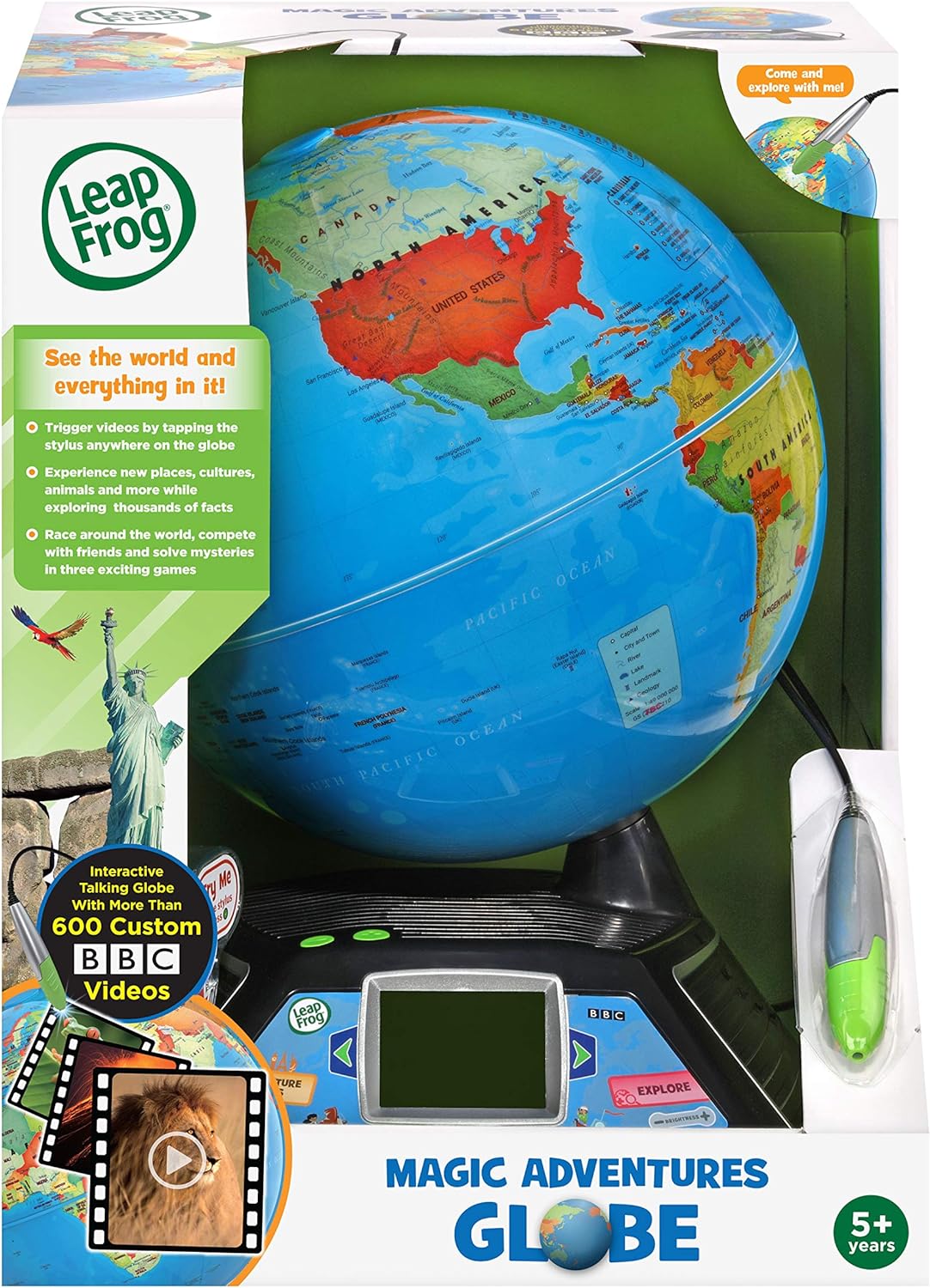 LeapFrog Magic Adventures Globe – Interactive Educational Toy with LCD Screen for Kids Ages 5+