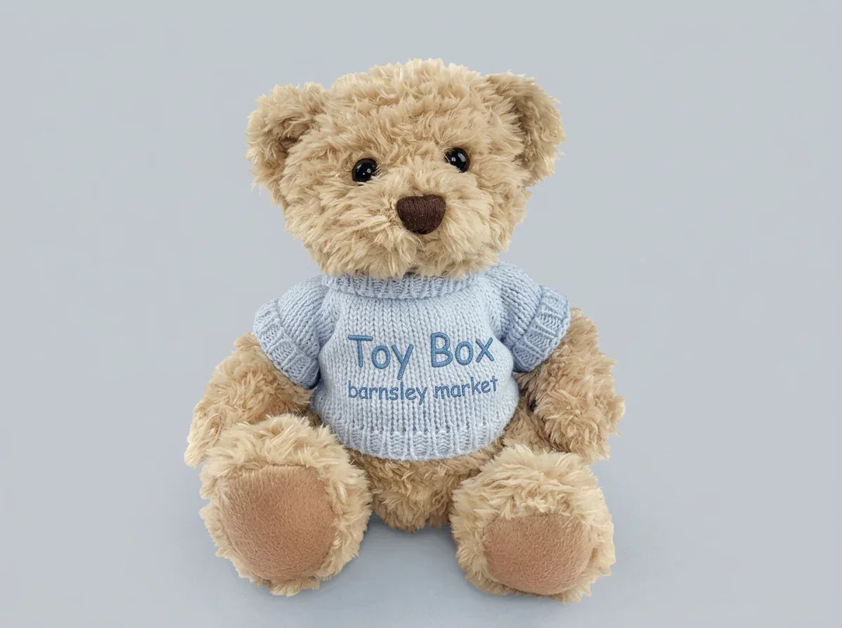 Personalised Bertie Bear Blue Teddy – 20cm Soft Plush with Embroidered Name